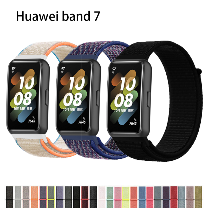 Gelang loop nilon untuk jam tangan pintar Huawei band 7 8 Aksesori tali sabuk pengganti gelang olahraga gelang Huawei band 9 correa