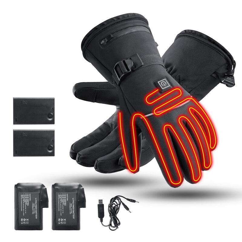 Guanti impermeabili riscaldati ricaricabili guanti riscaldati elettrici guanti termici guanti invernali caldi sci snowboard caccia pesca
