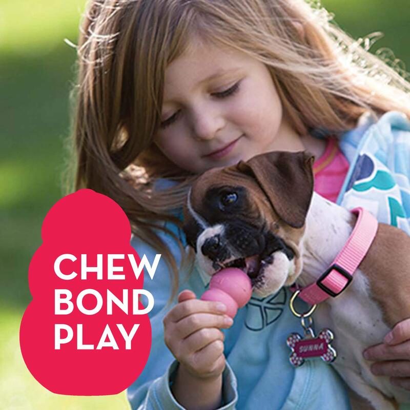 KONG-Mainan Anak Anjing Karet Gigi Alami-Menyenangkan untuk Mengunyah, Mengejar dan Mengambil (Warna Dapat Bervariasi)