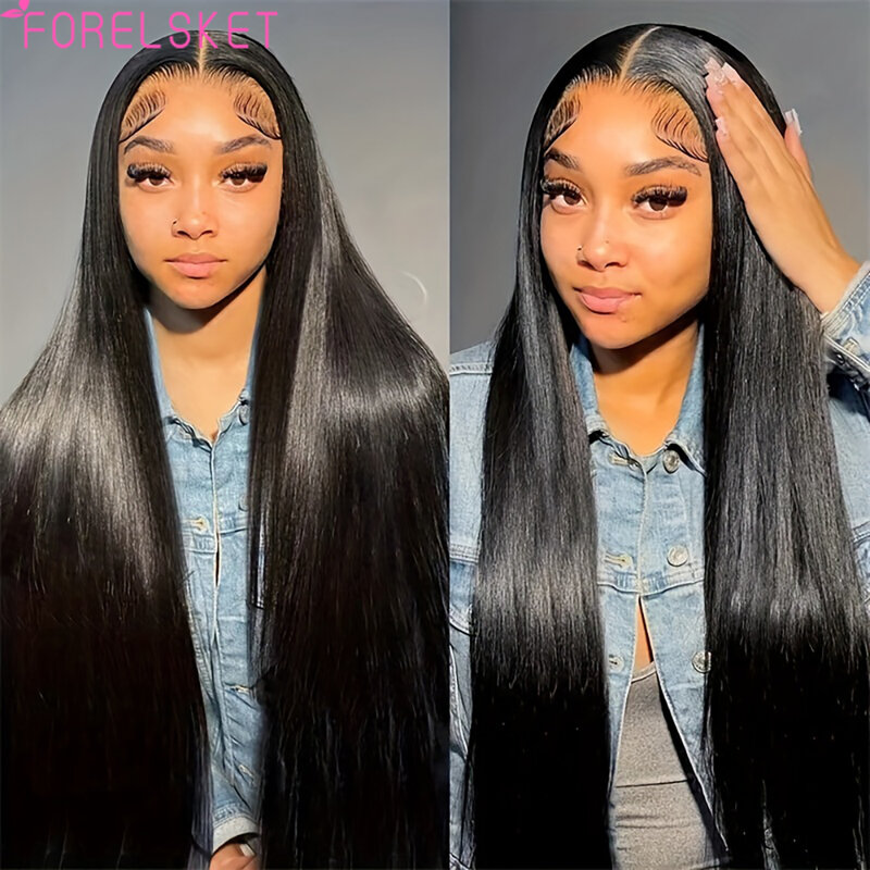 180% Density 13x4 Lace Front Human Hair Wigs For Women Transparent Lace Frontal Wigs Straight Lace Front Wig Pixie Human Hair