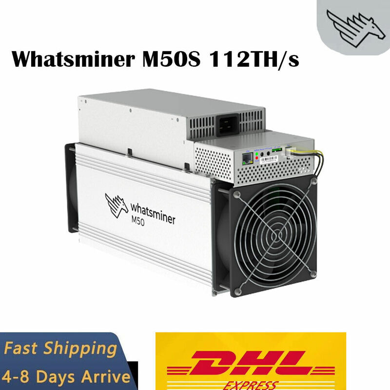 Nouveau Whatsminer M50 120T 3480W ASIC Miner, BTC Bitcoin Miner, PSU Inclus