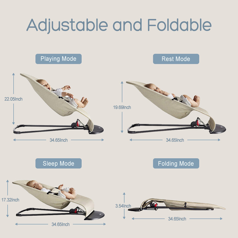 Angku-ポータブル多機能ロッキングチェア,幼児用の調節可能なシート,おもちゃ付き