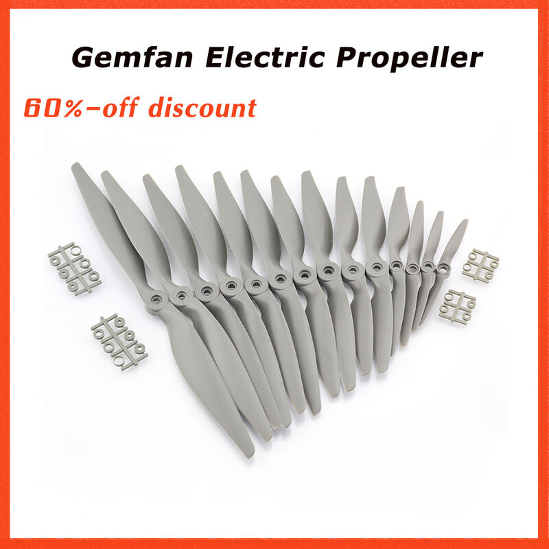 Gemfan-hélice eléctrica de nailon para Dron FPV, ala fija 6x4, 7x5, 8x6, 9x6, 10x7, 12x6, varios tamaños, accesorios circulares a juego