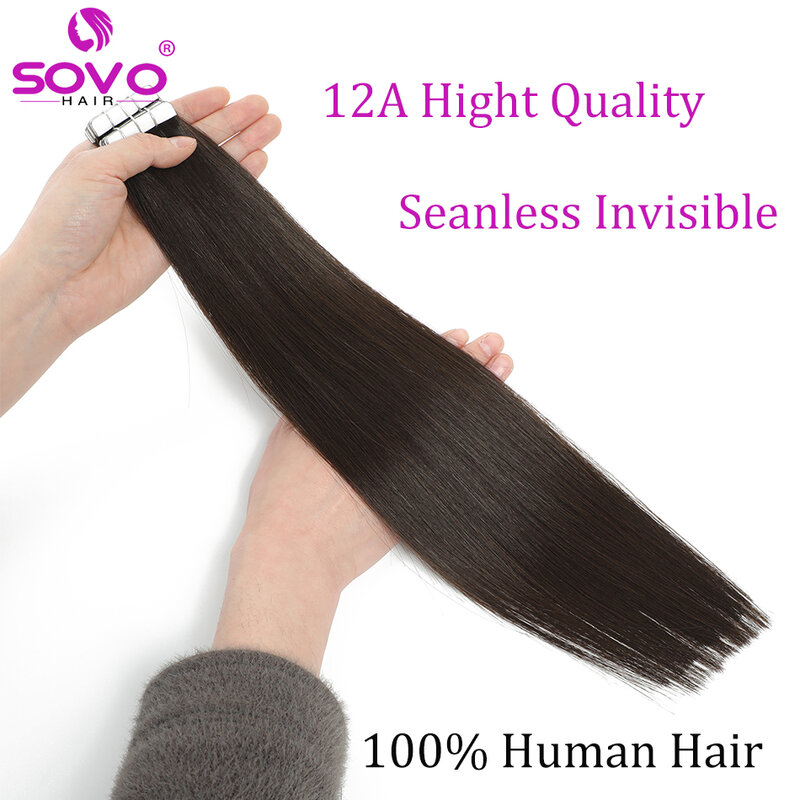 Invisible Tape in Extensions Human Hair Injection Tape in Hair Extensions PU Weft Tape On Full Head  40pcs/pack 12A High Quality