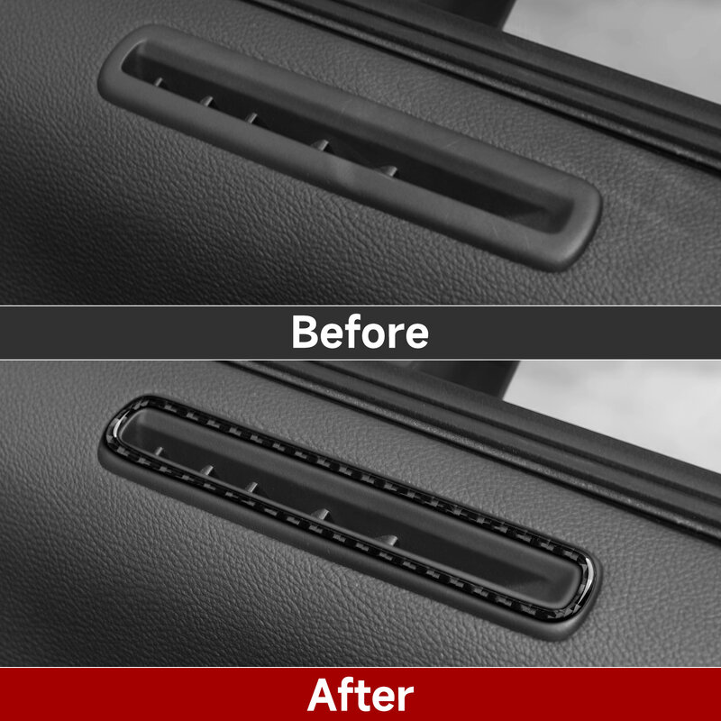 Defogger de fibra de carbono para puerta de coche, calcomanía embellecedora de ventilación de CA para Dodge Charger 2021-2011, accesorios interiores