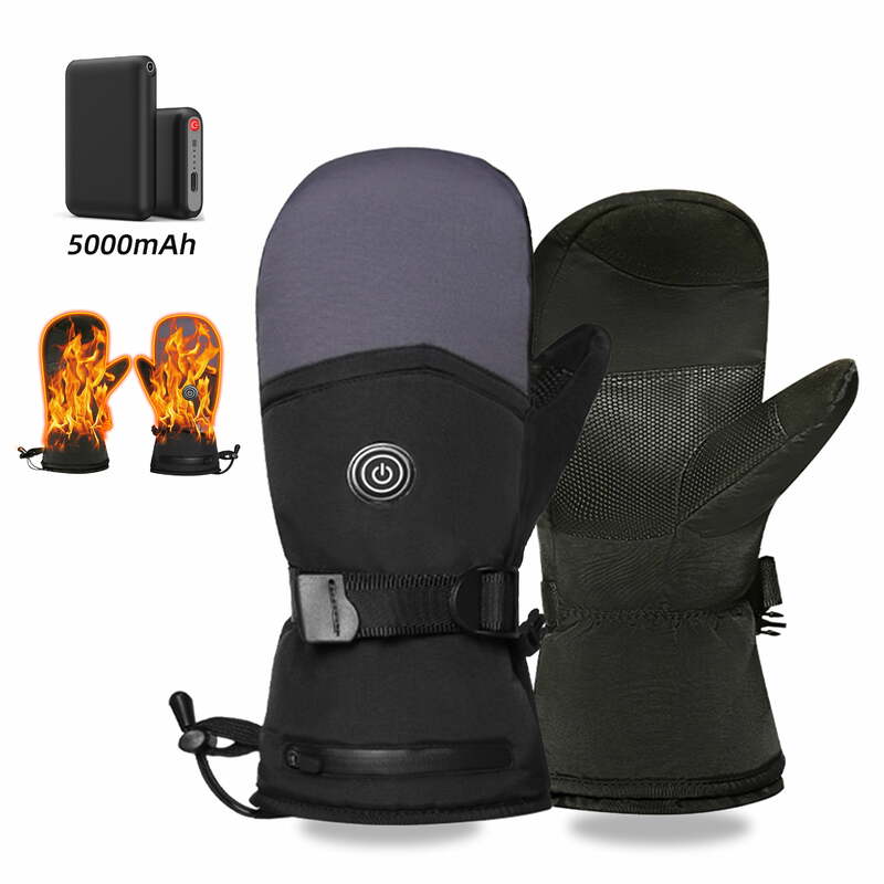 スキーグローブ、加熱手袋、屋外サイクリング電気加熱手袋、冷蔵断熱および暖かい厚い手袋