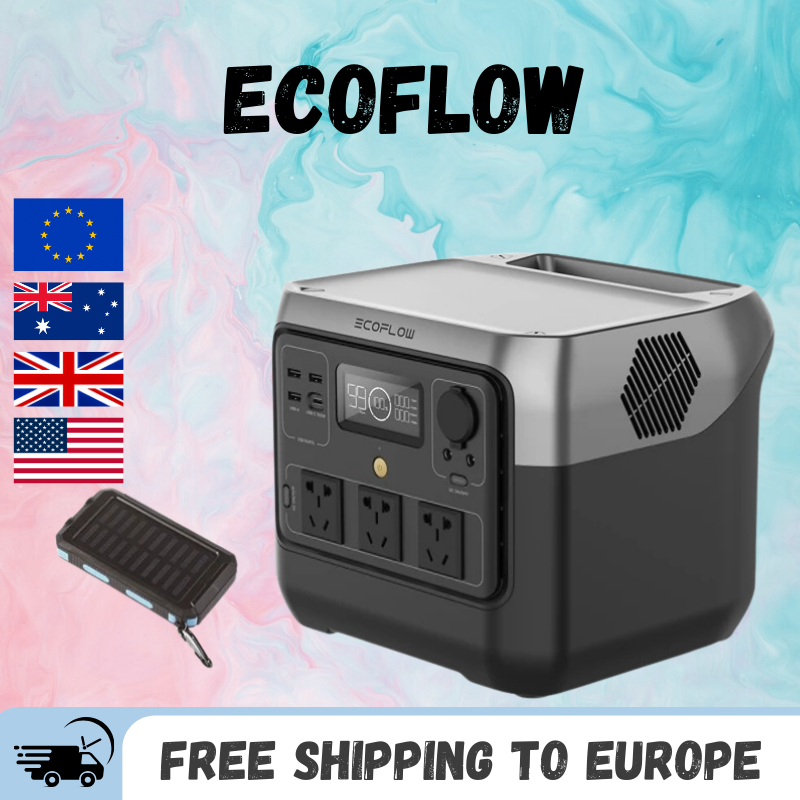 EcoFlow River 2 pro-Alimentation Électrique Portable en Lithium Fer Phxing, 800W, 768Wh, pour l'Extérieur, 220V, Haute Puissance