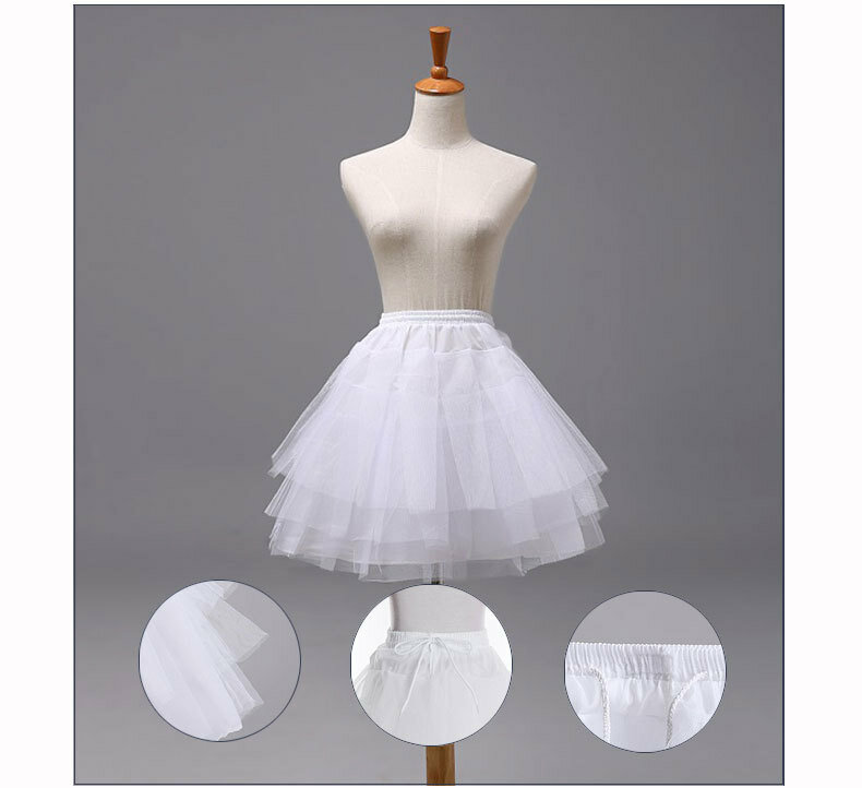 White black tulle children's petticoat 35CM Wedding dresses ready stock Underskirt cheap saias femininas evangelicas