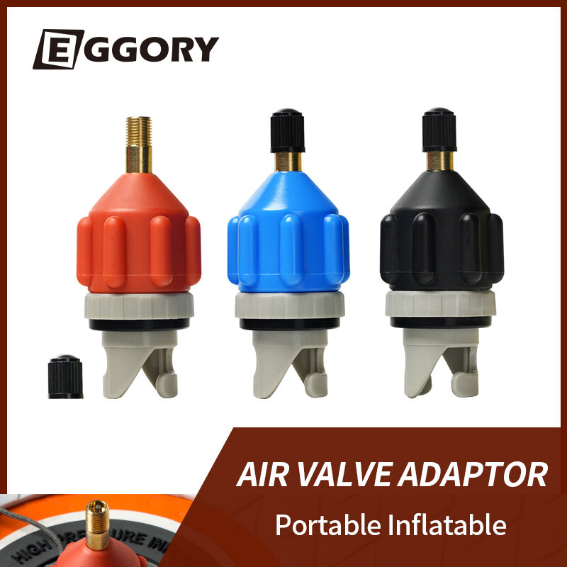 EGGORY Adaptador de válvula de aire para tabla de SUP, adaptador de válvula de aire duradero para bote de remos, Kayak, adaptador de bomba inflable para Surf, Navegación y Pesca