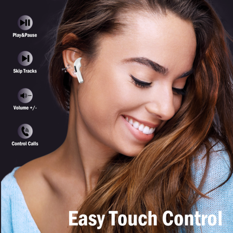 1Hora Wireless Earbuds Bluetooth 5.3 Touch Controls Dynamic Driver Earphone Compatible for Samsung Huawei Xiaomi Laptop AUT119