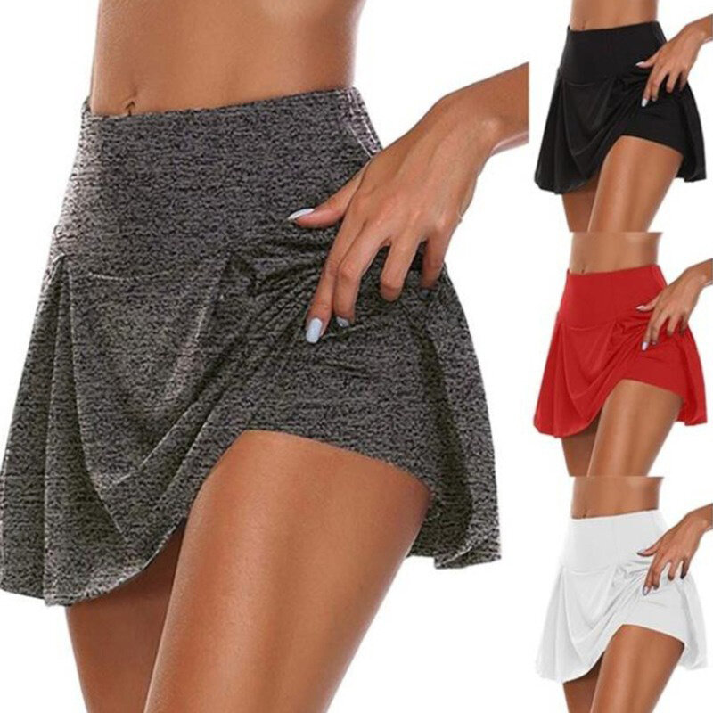 Rok celana pendek olahraga wanita, rok Fitness atletik aktif cepat kering untuk perempuan musim panas