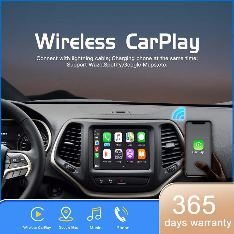 Wireless Apple Carplay Modul Für Jeep Grand Cherokee XJ KL Wrangler Kompass Kommandant Android Auto Mirroring Auto Spielen Adapter