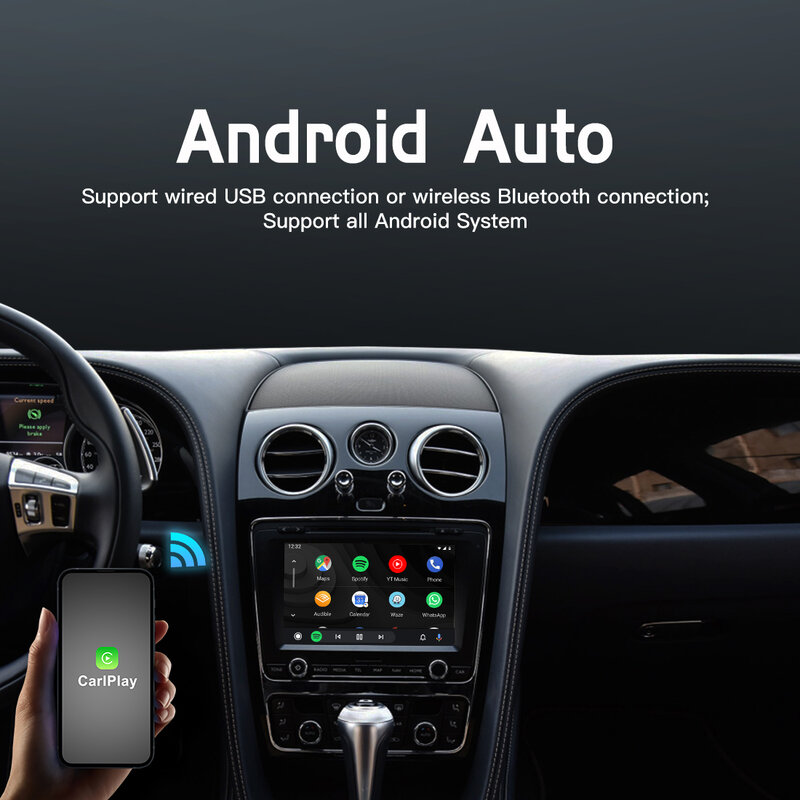 Actualización inalámbrica de Apple Carplay para Bentley Continental Flying Spur 2012-2017, módulo de espejo automático Android, caja decodificadora de reproducción de coche