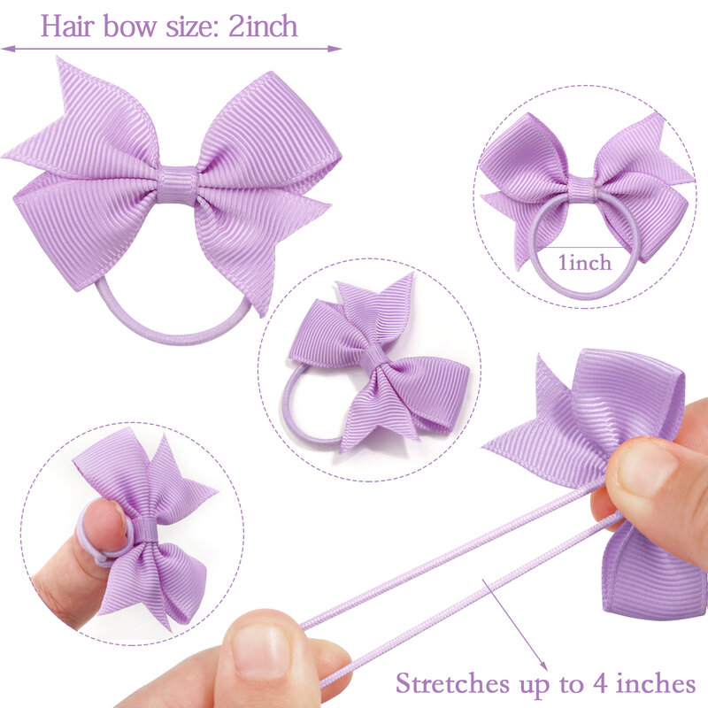 20PCS 2inch Baby Hair Ties,Toddler Hair Accessories Loose & Stretched Rubber Bands Ponytail Holders for Girls Babies Fine Hair