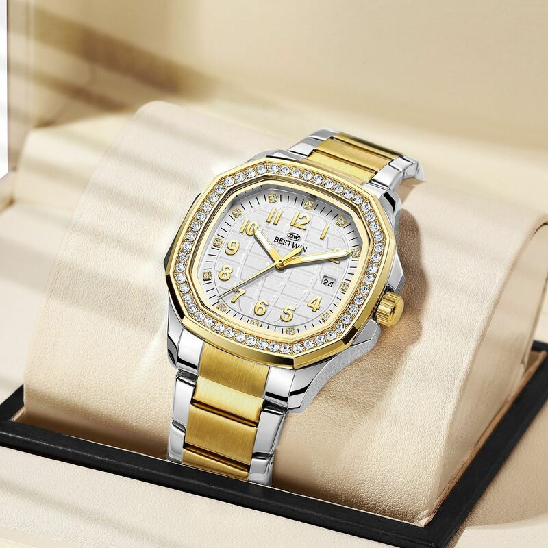 Mannen Vrouwen Horloges Mode Diamant Armband Horloge Luxe Merk Goud Dames Quartz Polshorloge Geschenken Voor Vrouwen Montre Femme 2023