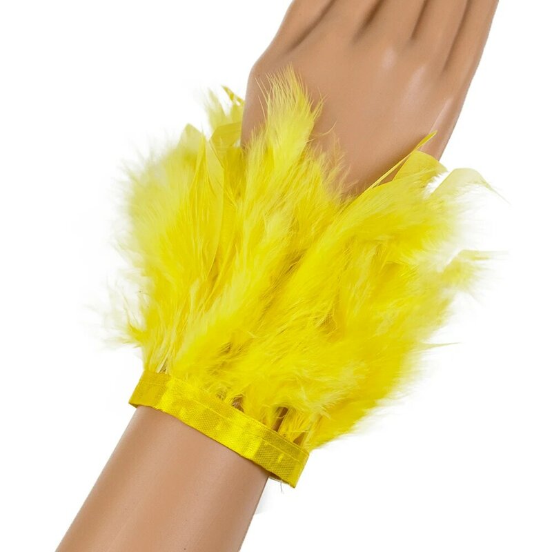 Customized Feather Cuffs Wristband with Feathers Trim Sleeves Wrist Sleeve Feathers Bracelet For Photos Bracelet feathers