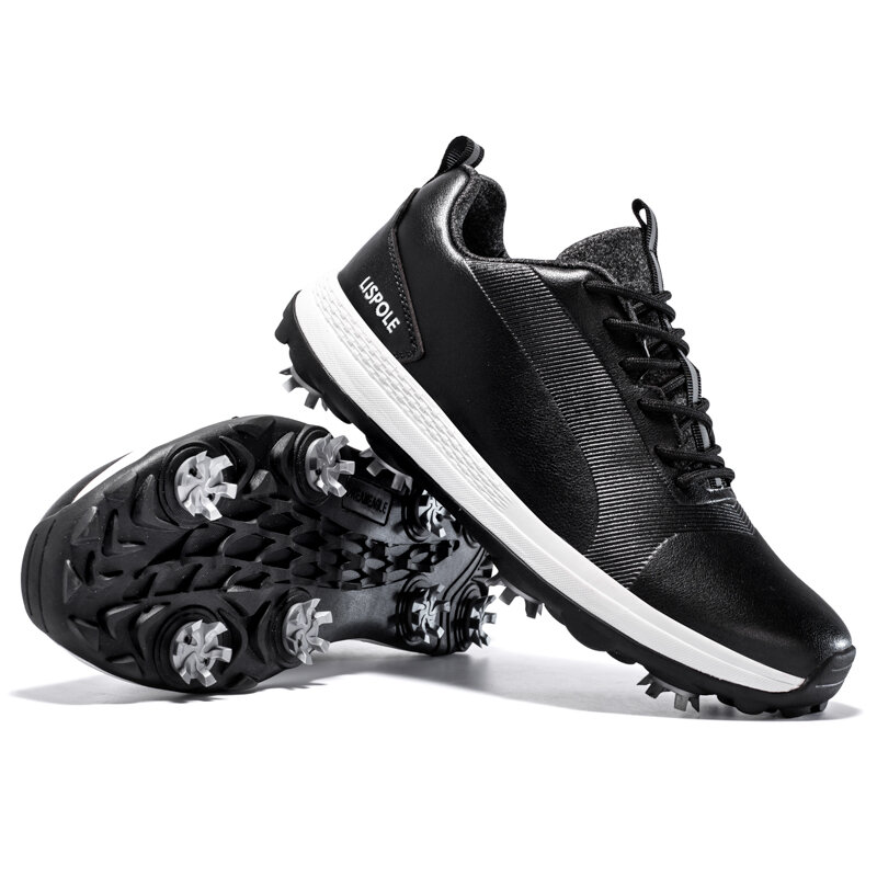 Wodoodporne męskie skórzane buty golfowe antypoślizgowe kolce tenisówki golfowe oddychające trampki sportowe golfowe modne buty sportowe do golfa 47