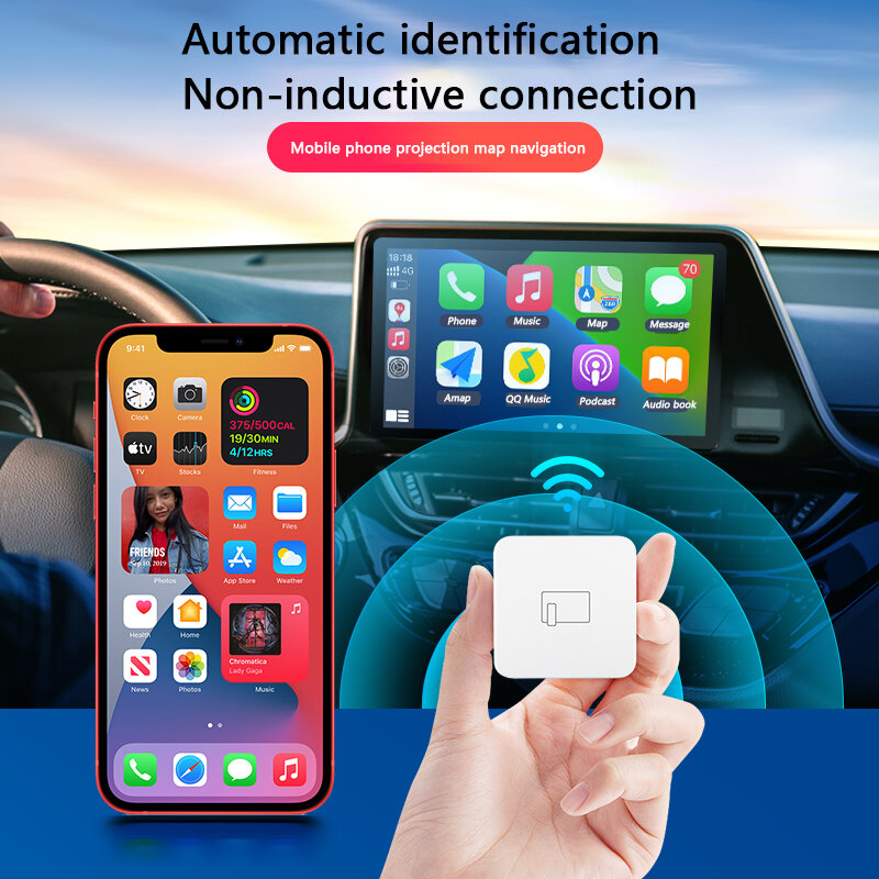 Sem Fio Bluetooth Carplay, Com Fio Para, 5G, Apple Android, Auto AI Box, Nissan, Camry, Mercedes, Toyota, Mazda, Citroen, Audi, Land Rover