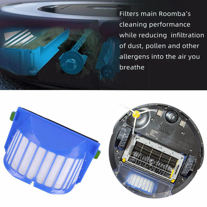 Kompatibel untuk iRobot Roomba 600 Series 605 671 692 630 631 650 651 655 660 585 595 680 Robot vakum Hepa Filter sikat sisi utama
