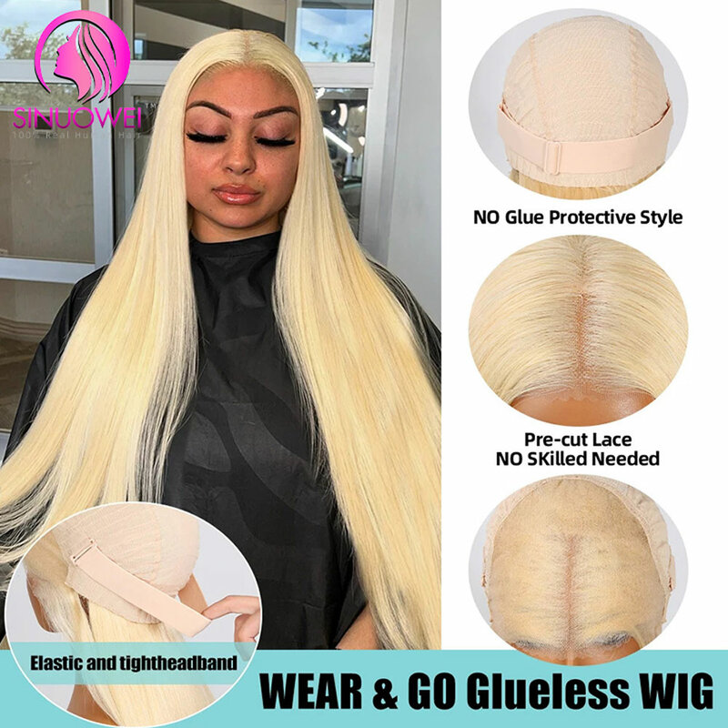 Brazilian Transparent 613 Straight 13x4 Honey Blonde Lace Frontal Wigs 13x6 Lace Front Human Hair Wig Preplucked For Women