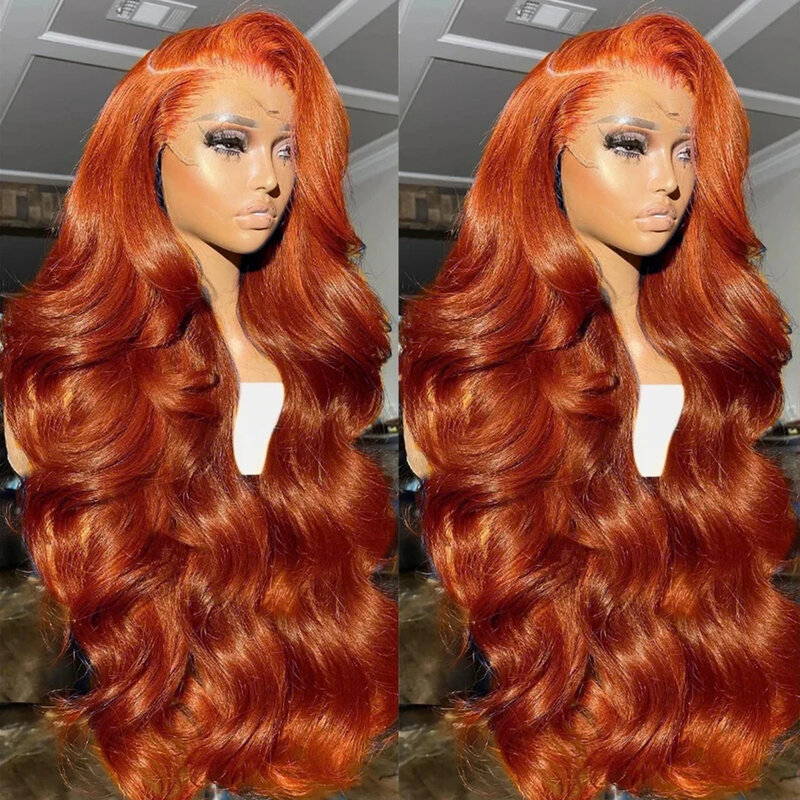 Ginger Orange 13x6 Body Wave HD Lace Front Wigs Colored Wig 13x4 Lace Frontal Wigs Preplucked Glueless Ginger Human Hair Wigs