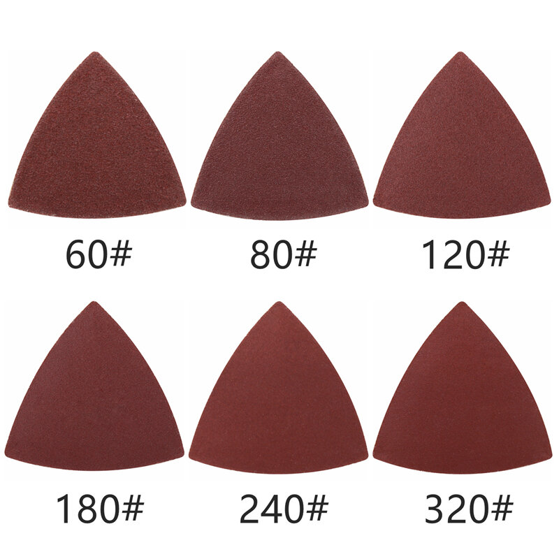 Vearter 19Pcs Triangular 80mm Oscillating Multitool Sand Pad With Hook & Loop Sandpaper Sheet For Burr Grinding And Rust Removal