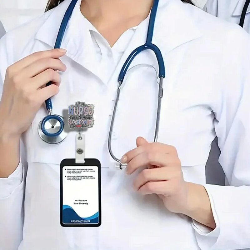 Pokrowiec na karty pielęgniarki zwijany kabel 2024 nowy etykieta z kołowrotkiem wysuwany uchwyt na identyfikator pokrowiec na karty obrotowy świetny prezent dla przyjaciela