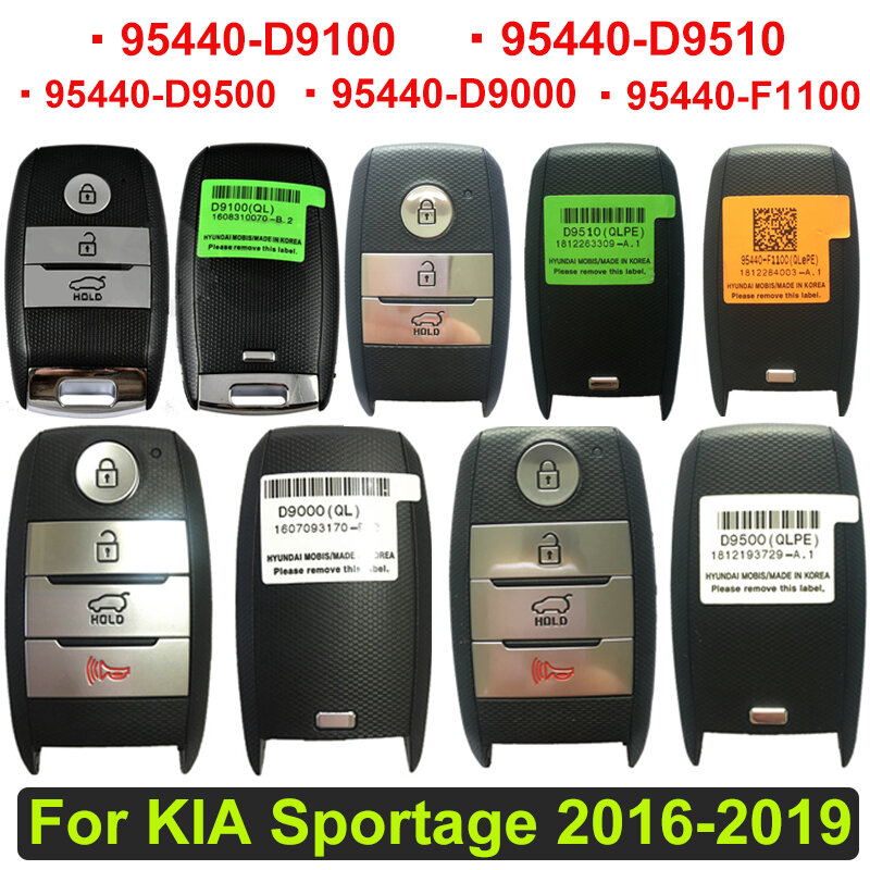 Aftermarket Chave remota inteligente para Kia Sportage 2016-2019, 433Mhz, chave de proximidade 95440-D9100 F1100 D9510 D9500 D9000 TQ8-FOB-4F08