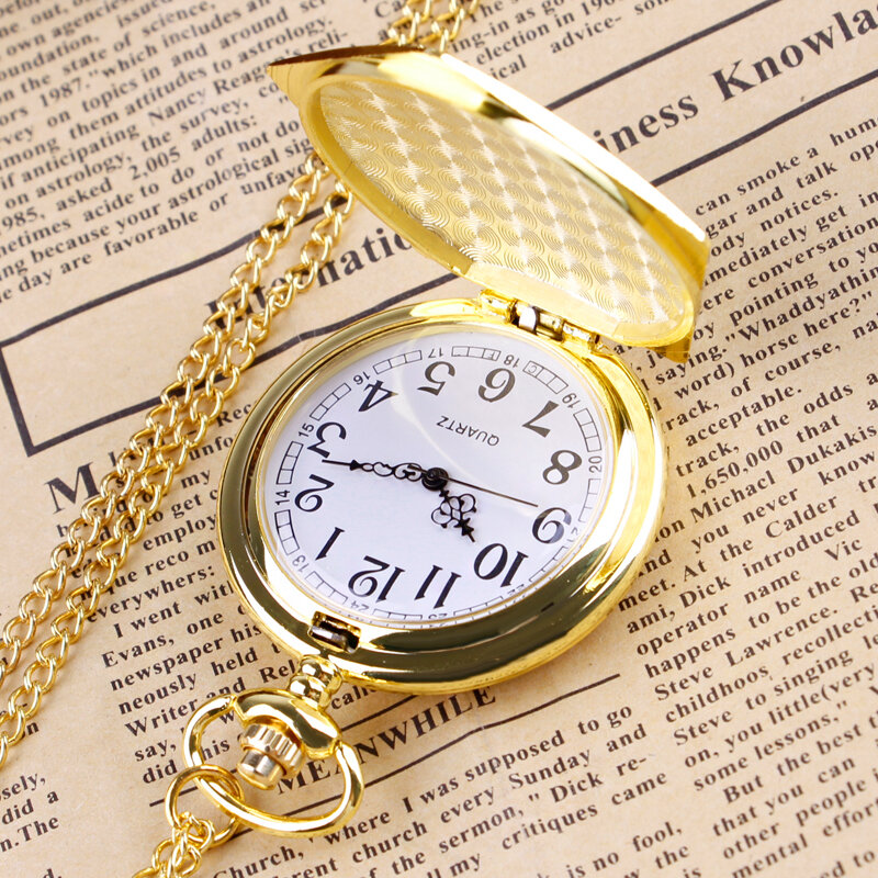 Top marka luksusowy złoty kwarc kieszonkowy zegarek spersonalizowany moda mężczyzna kobiet kieszonkowy wisiorek z zegarem z łańcuszkowymi prezentami