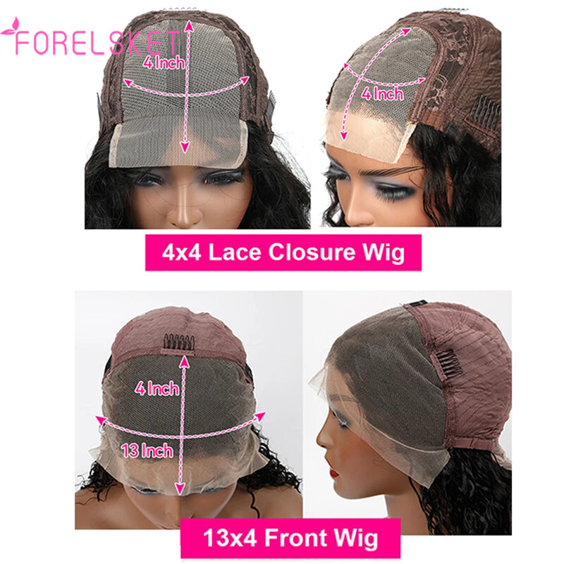 Wig rambut manusia Lace depan HD gelombang dalam 13x4 wig garis rambut alami wig Frontal renda gelombang dalam basah dan bergelombang untuk wanita 18-30 inci