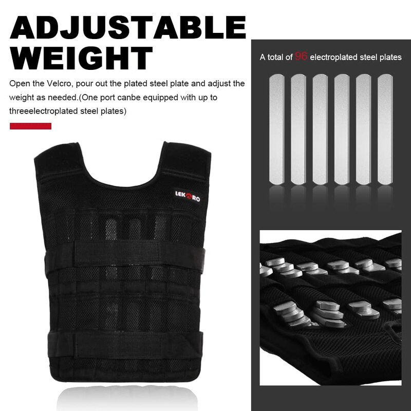 Men's Weight-bearing 20kg Vest Gym Weight-bearing Training Vest Adjustable Weight Vest Fitness Equipment Equipment Sports Vest