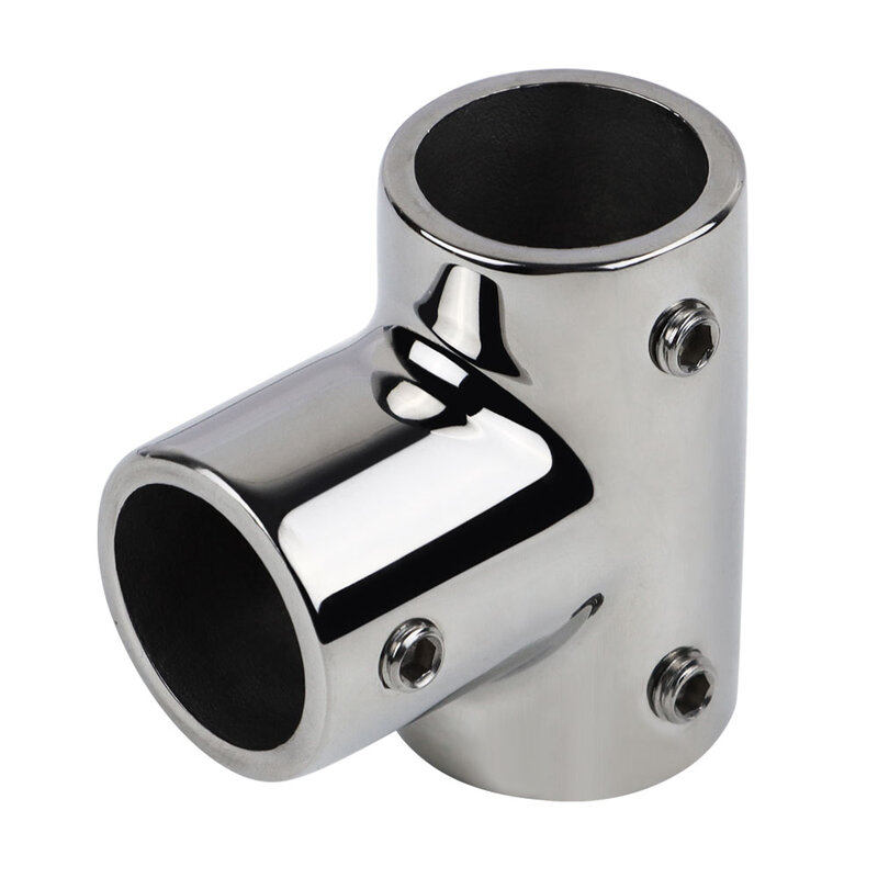 Stainless Steel 316 Marine Boat 3 Way Handrail Fitting 90° Deck Hand Rail Tee Joint Connector for 22mm/25mm/32mm Tube/Pipe