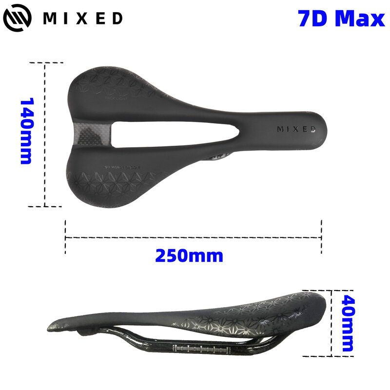 MIXED 초경량 7D MAX 카본 안장 로드 바이크 140MM 자전거 시트 108G 사이클링 부품