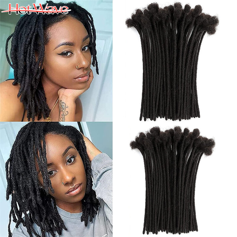 Handgemaakte Menselijk Haar Dreadlocks Locs Afro Kinky Gehaakte Vlechten Hair Extensions Groothandel 20 30 60 Strengen 6-24 Inch hotwave
