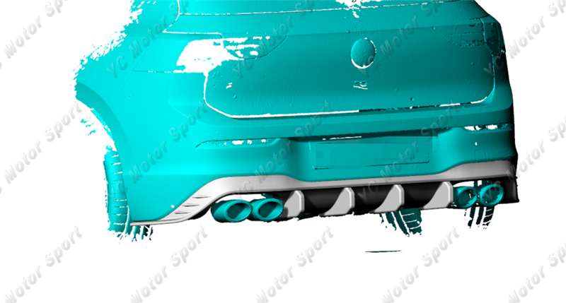 Acessórios do carro dcf seco fibra de carbono difusor traseiro apto para 2021-2022 vw golf mk8 r amortecedor traseiro difusor