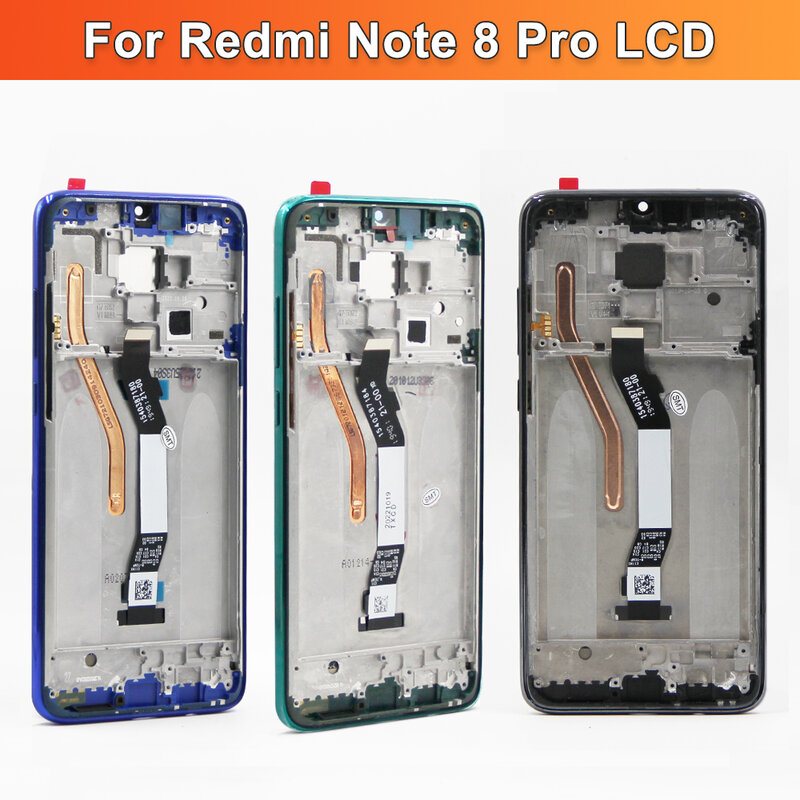 6.53 ''oryginalny wyświetlacz z ramką do Xiaomi Redmi Note 8 Pro 2015105 M1906G7I wyświetlacz Lcd + ekran dotykowy Digitizer montaż