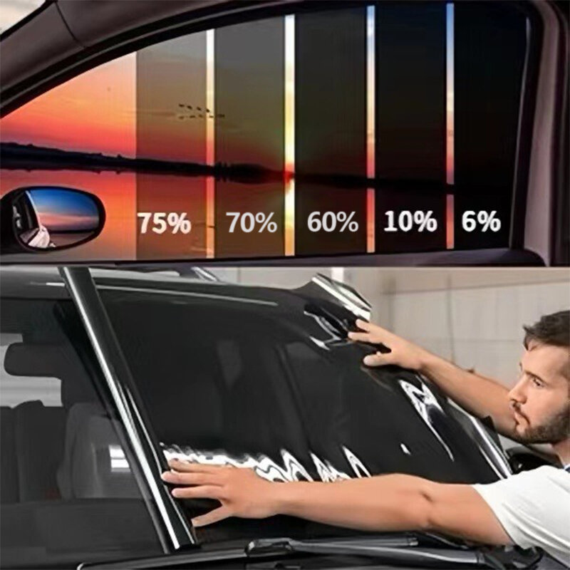 طبقة تظليل النوافذ للسيارات ، فيلم الخصوصية ، ملصق زجاجي ، ظل الشمس ، رقائق واقية فوق بنفسجية ، 6-75 بالمائة