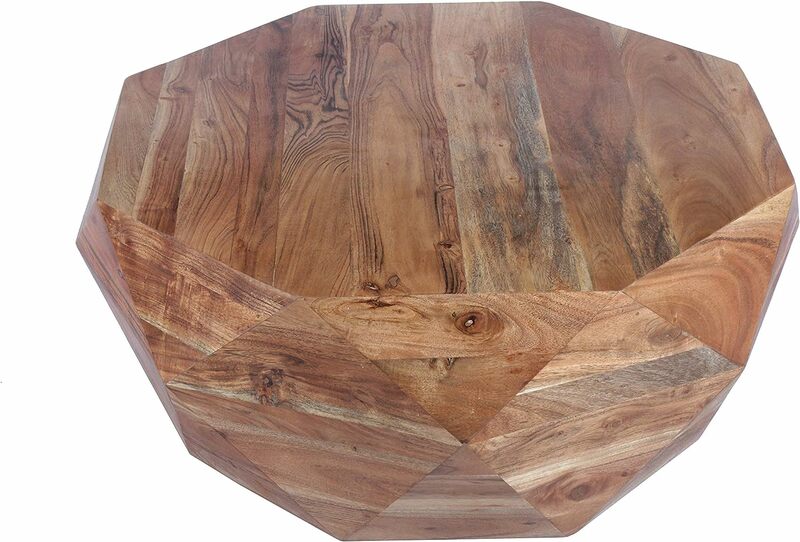 Mesa de centro de madera de Acacia con parte superior lisa, forma de diamante, The Urban Port, 33"