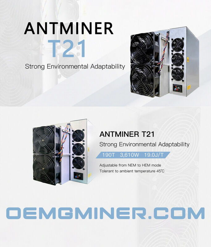 EP-Bitcoin Miner with BITMAIN, Bitmain Antminer T21, 190TH, COMPRE 2 GET 1 Grátis, Novo Lançado