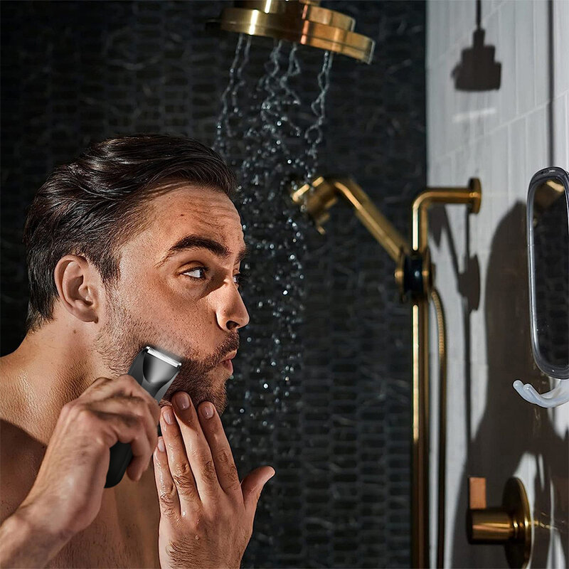 男性用のボディヘアクリマー,あごひげ用のボディシェーバー,親指,交換可能なセラミックブレード,電気かみそり,防水
