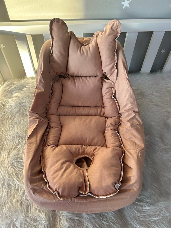 Handmade Brown Car Seat Cushion - Stroller Cushion