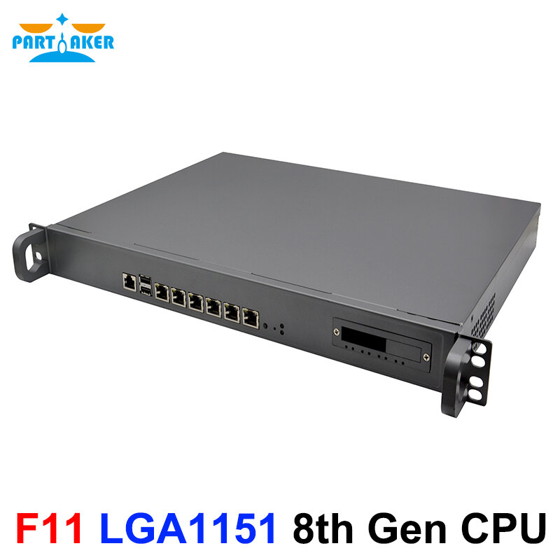 1U Rak Gunung Firewall Intel Core I3 8100 I5 8500 I7 8700 6 LAN 2X10 Gigabit SFP OPNsense Pfsense Keamanan Jaringan