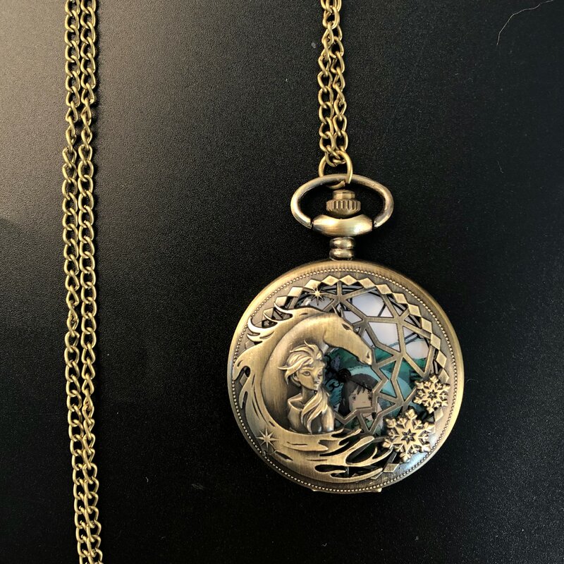 Famous Anime Movie Themed Pocket Watch Necklace For Girls Children Student Practical Popular Gifts relogio masculino