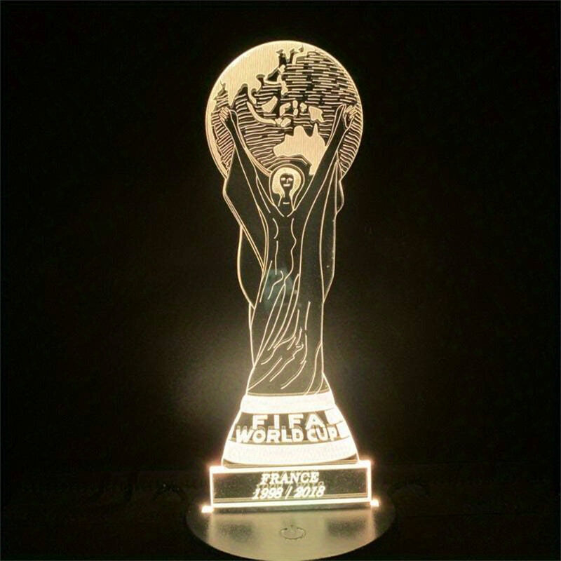 Lámpara de noche 3D del campeonato europeo de fútbol, luz LED de ilusión táctil, 7/16 colores que cambian, lámpara de mesa USB para regalo de decoración