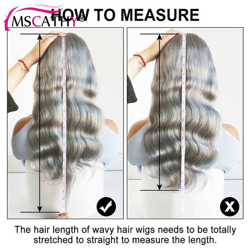 Парик на прямой сетке спереди Женский, бразильские волосы с волнистыми натуральными волосами, серебристо-серый прозрачный