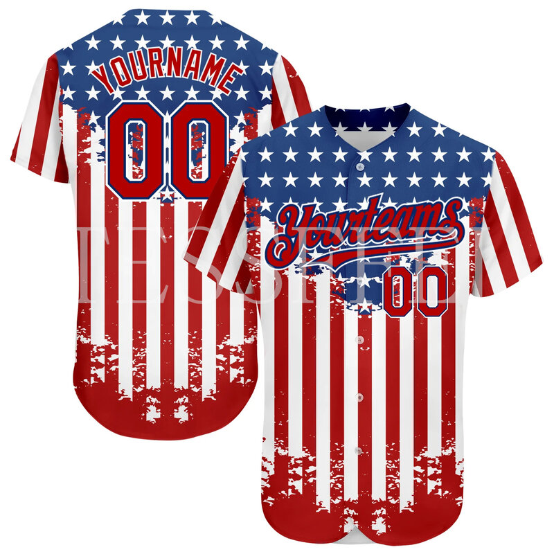 New fashion bunte Sportswear benutzer definierte Name Spieler Retro 3dprint Harajuku Sommer lässig lustige Streetwear Baseball Shirts Trikot j