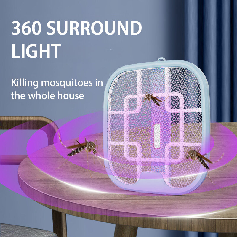 Elektryczna packa na komary bezprzewodowa przenośna siatka na komary USB składana wisząca mocna urządzenie przeciw komarom domowa