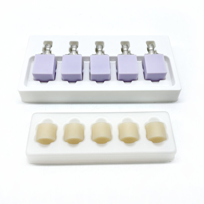 10 buah/kotak LT HT Dental kaca keramik Emax Lithium Disilicate Press Ingots untuk Ultra tipis Veneer minimal perbaikan invasif