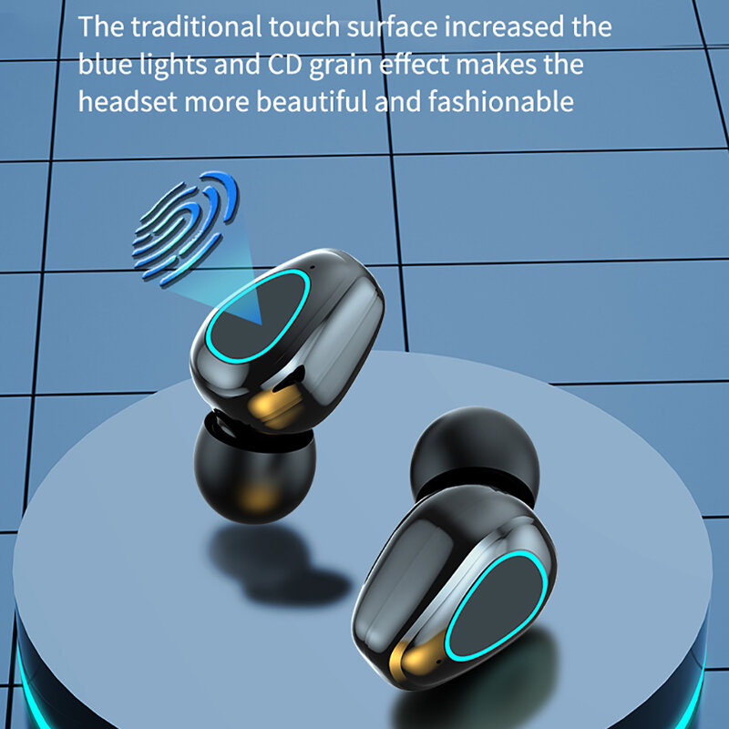 Auriculares inalámbricos TWS con Bluetooth 5,2, audífonos estéreo deportivos impermeables con gancho para la oreja y micrófono, caja de carga de 3500mAh, nuevo estilo