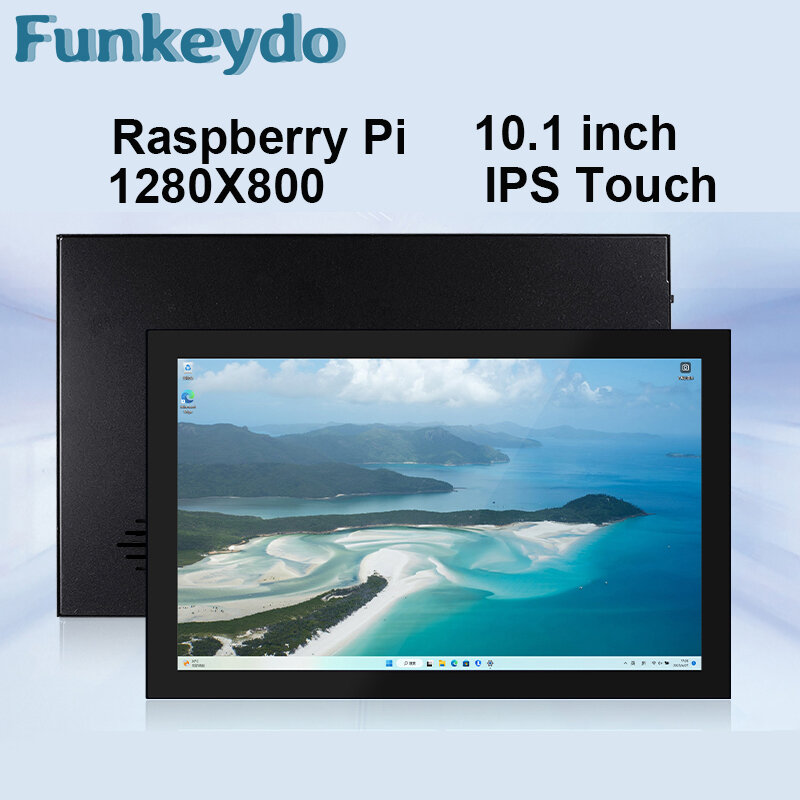 Raspberry Pi 10,1 "Портативный ЖК-монитор 10,1 дюймов 1280X800 HDMI-совместимый емкостный сенсорный экран IPS для RPI 3B + 4B ПК